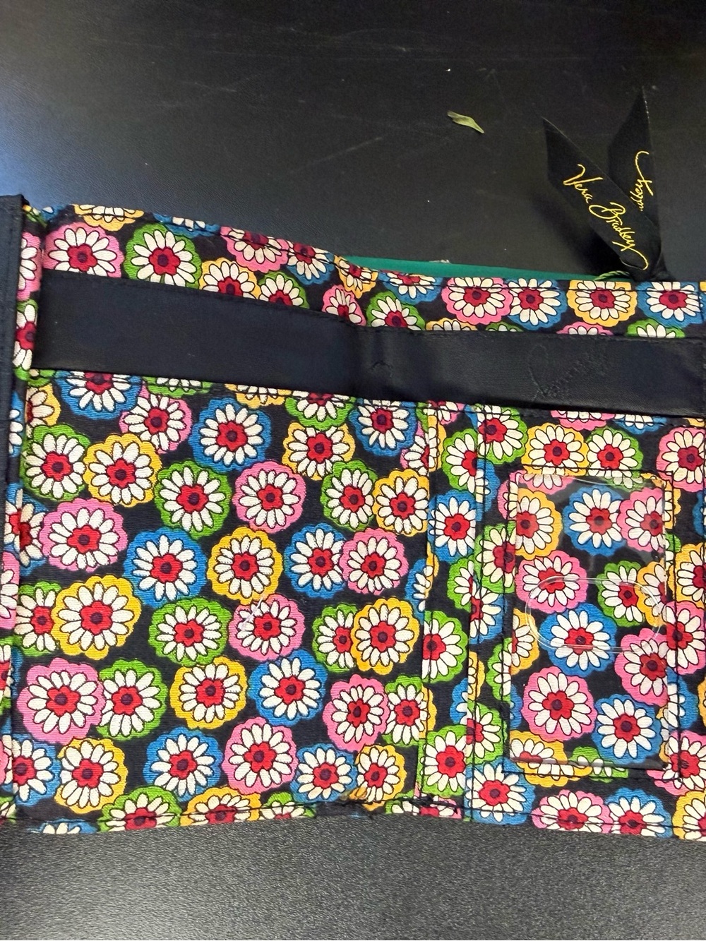NWT Vera Bradley Symphony in Hue Euro Black Multi Floral Quilted Wallet - Picture 5 of 11